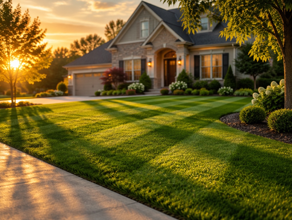 A phone with a photo of a front yard